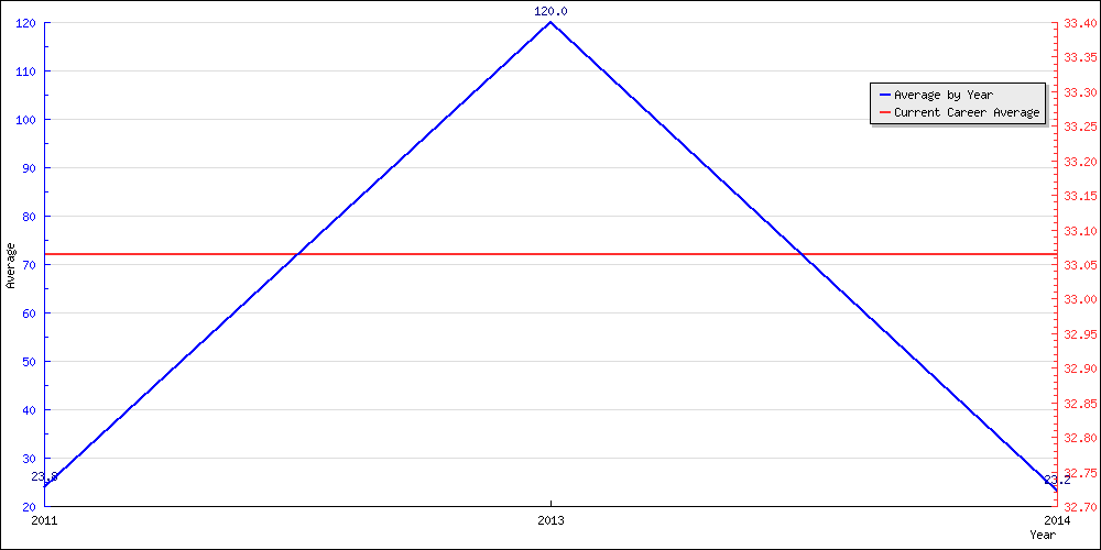 Bowling Average by Year