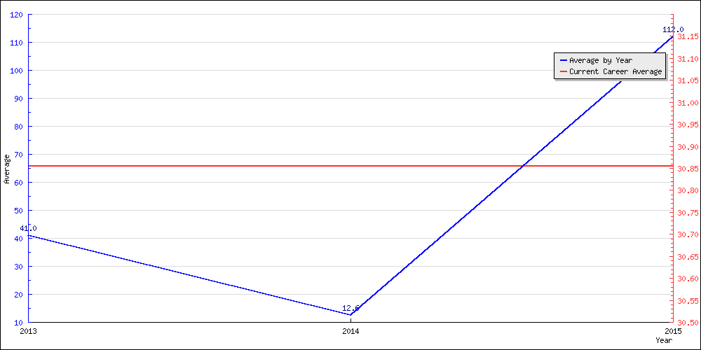 Bowling Average by Year