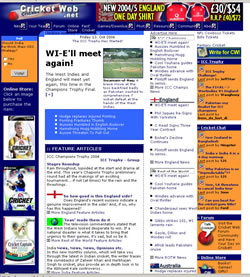 Cricket Web Design - 2004